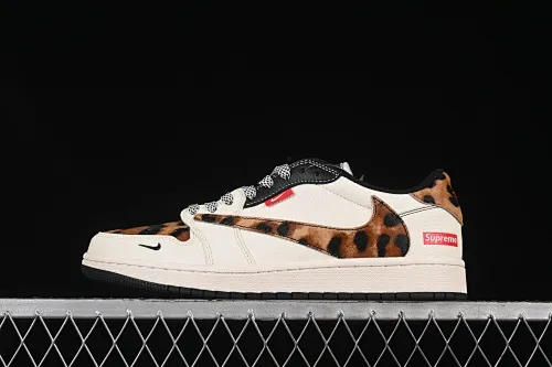 All categories Air Jordan Jordan series basketball shoes Air Jordan 1 Low high-end customized low-top sneakers Travis Scott x Fragment Design x Air Jordan 1 Low OG SP AJ1 Joe 1 Supreme joint leopard print low-top cultural casual sneakers JJ2508-555
